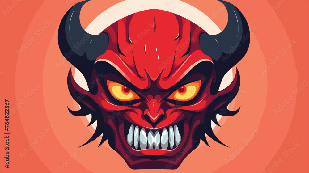 Vector image illustration of a demons face 2d flat