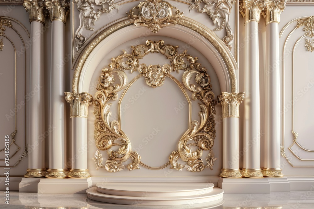 White and Gold Room With Large Mirror White and Gold Room With Large Mirror