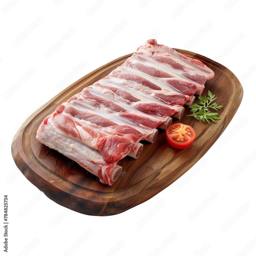 AI Generated Image of Pork Ribs on Wooden Board with Transparent Background AI Generated Image of Pork Ribs on Wooden Board with Transparent Background