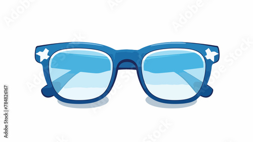 Vector image of blue winter glasses with white background