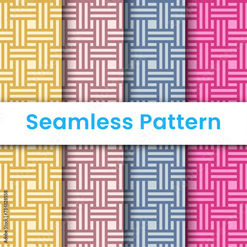 Set of colorful stripes form a continuous square across the sheet, giving a beautiful feeling of strength from the combination of small things. Vector luxury abstract background. © Pattern Collector