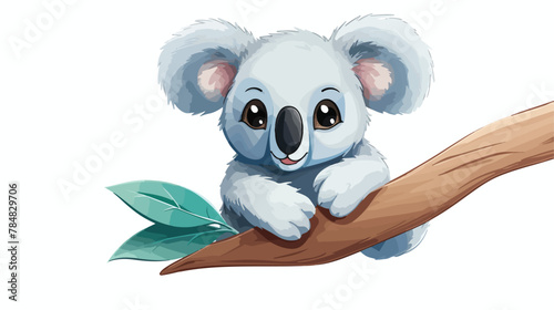 Vector image of koala with glasses on a light background