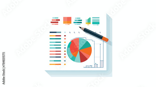 Vector image paper graphs icon with white background