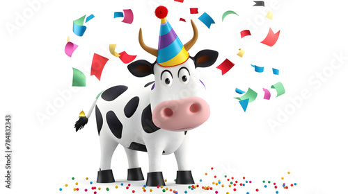 cow with party hat