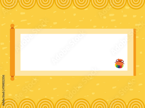 Korean scroll traditional pattern border background illustration