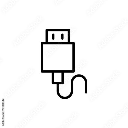 Usb icon vector isolated on white background. Flash disk icon vector
