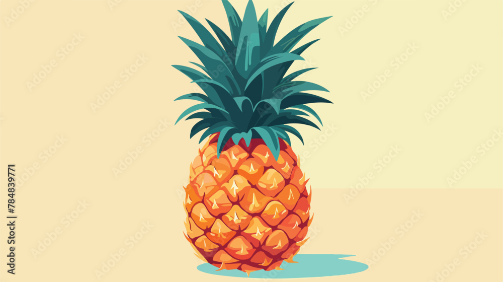 Vector image tropical pineapple illustration 2d flat