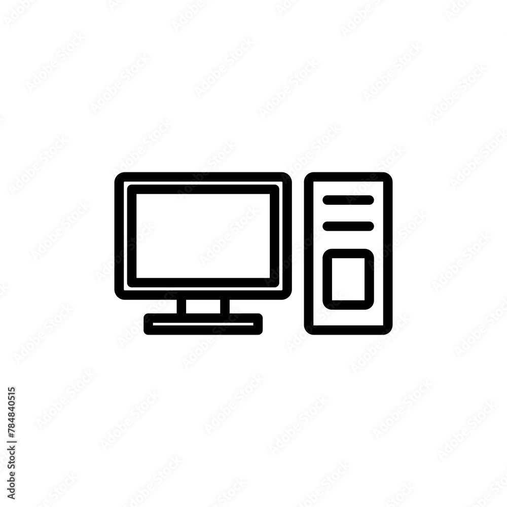 Computer icon vector isolated on white background. PC Icon vector. Computer monitor icon. Flat PC symbol Computer icon vector isolated on white background. PC Icon vector. Computer monitor icon. Flat PC symbol