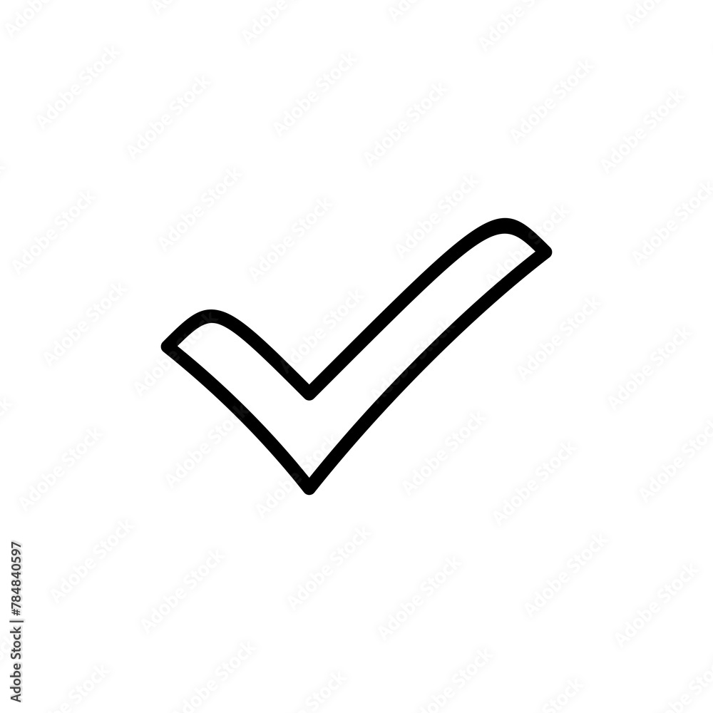 Check icon vector isolated on white background. check mark icon. check list button icon. Tick