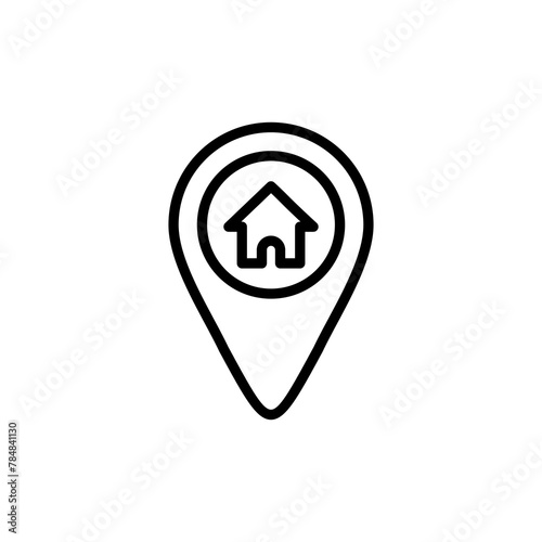 Address symbol icon vector isolated on white background . address icon vector. home location icon