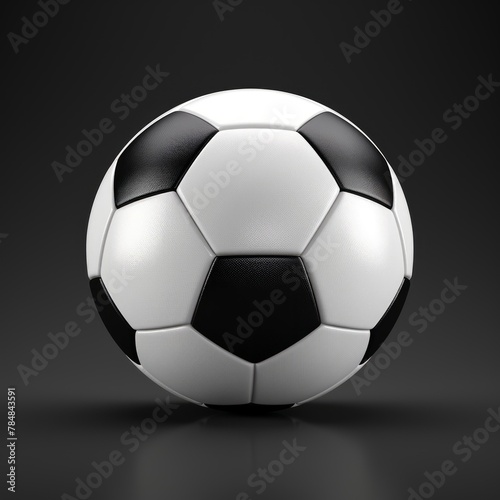 White soccer ball on dark gray background
