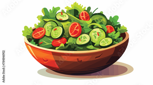 Vegetable salad vector icon 2d flat cartoon vactor