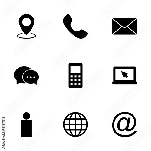 Contact us icon vector isolated on white background. business card contact information icon. web icon vector.