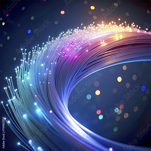 Fiber optical network cable, abstract technology background. Vector illustration. Fiber Optic Fiber Optic Abstract Background. Vector Illustration.