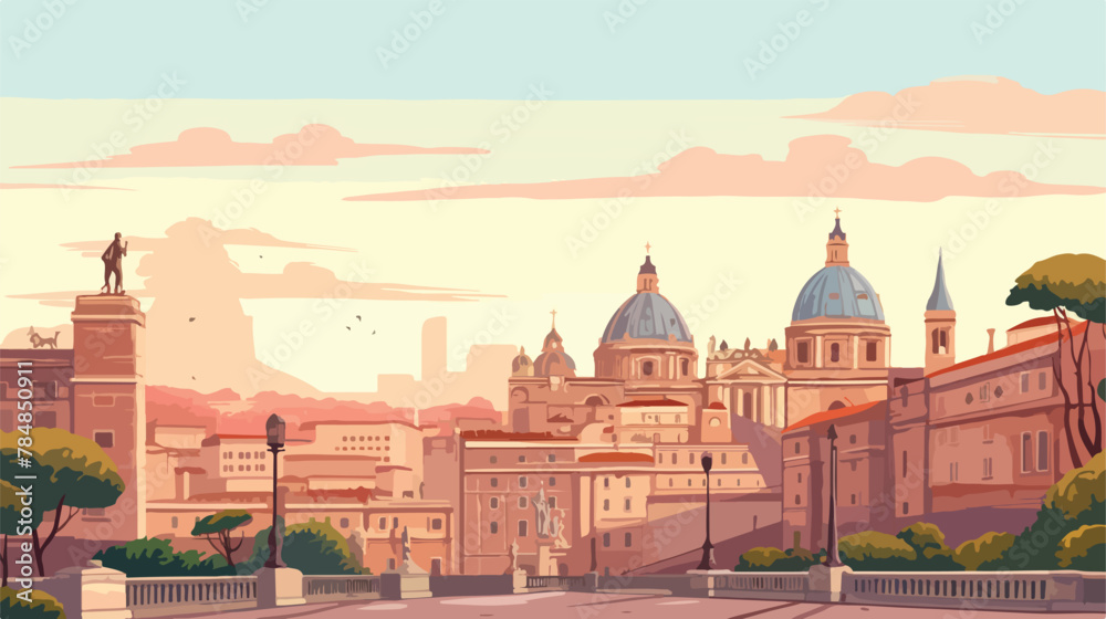 View of Rome Italy. Roma architecture and landmarks