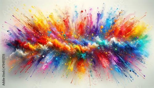 vibrant spectrum of colors splattered in a dynamic and expressive manner