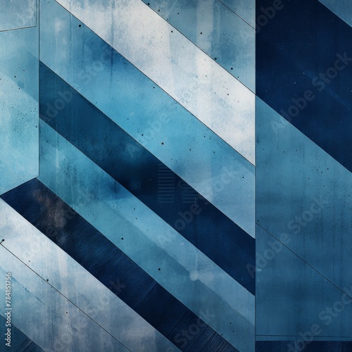 grungy background with blue and grey patterned lines, punctured canvases, dark indigo and sky-blue