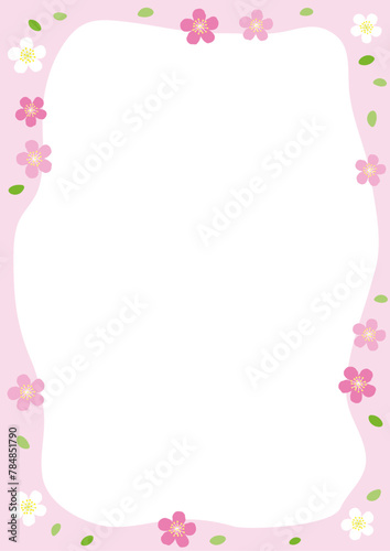Cherry blossom border background illustration