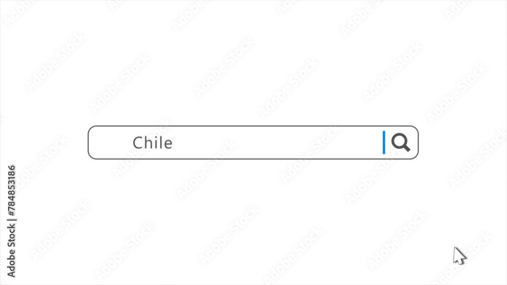 Chile in Search Animation. Internet Browser Searching