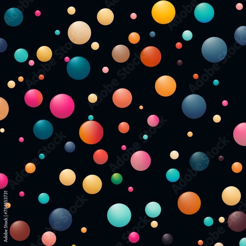 colorful polka dots on a black background, in the style of animated gifs, free associative, toycore