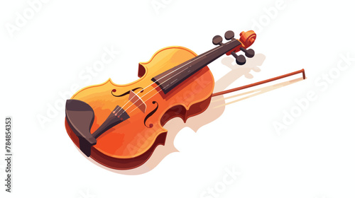 Violin .. 2d flat cartoon vactor illustration isolated