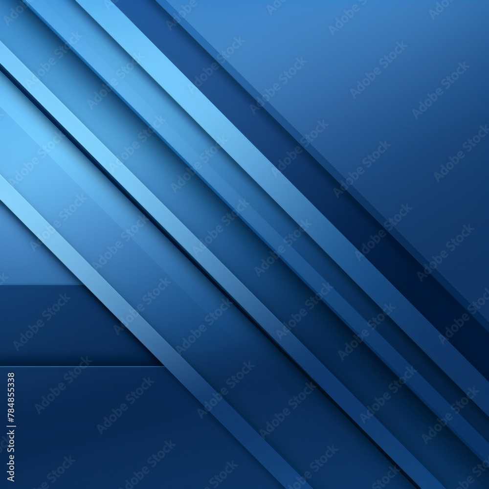 Obraz premium Blue abstract striped background with geometric design, post minimalist