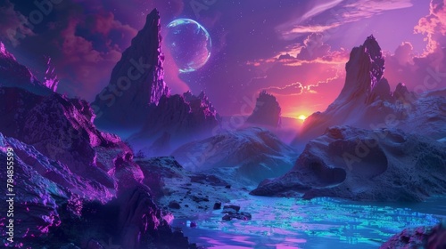 Dive into a world of technicolor dreams with these mesmerizing digital landscapes