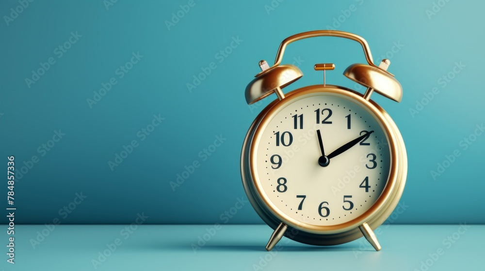 an Alarm clock on blue background an Alarm clock on blue background