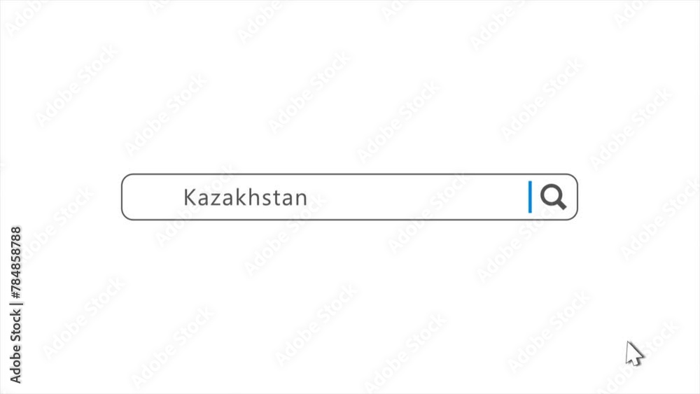 Kazakhstan in Search Animation. Internet Browser Searching