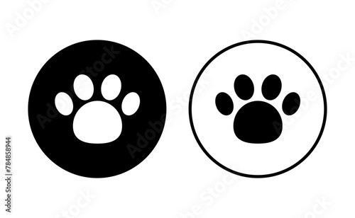 Paw icon set. paw print icon vector. dog or cat paw