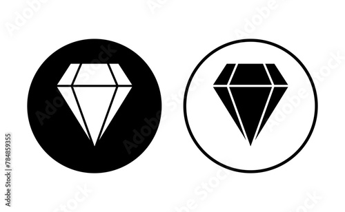 Diamond icon set. diamond gems vector icon.