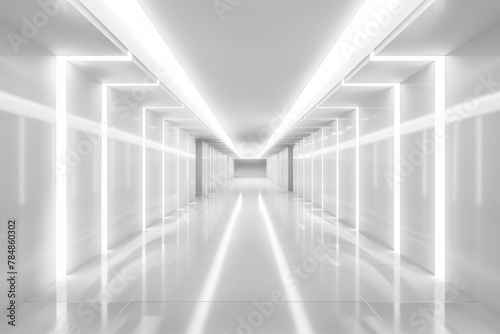 Multi purpose background material  Commercial KV advertising background  minimalist and technological white space tunnel