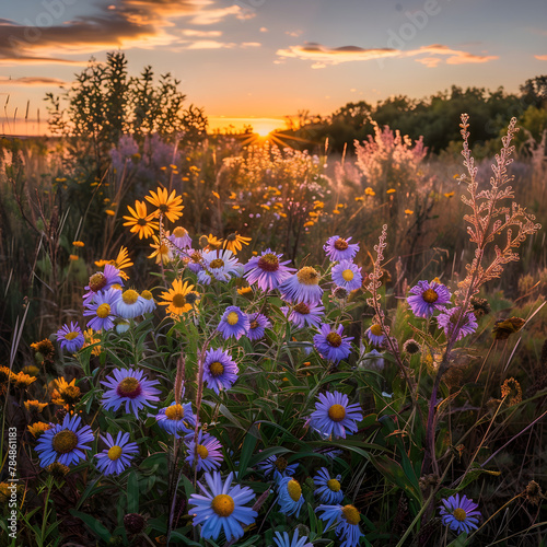 Splendid Sundown Symphony: A Glimpse of North Dakota's Native Flora