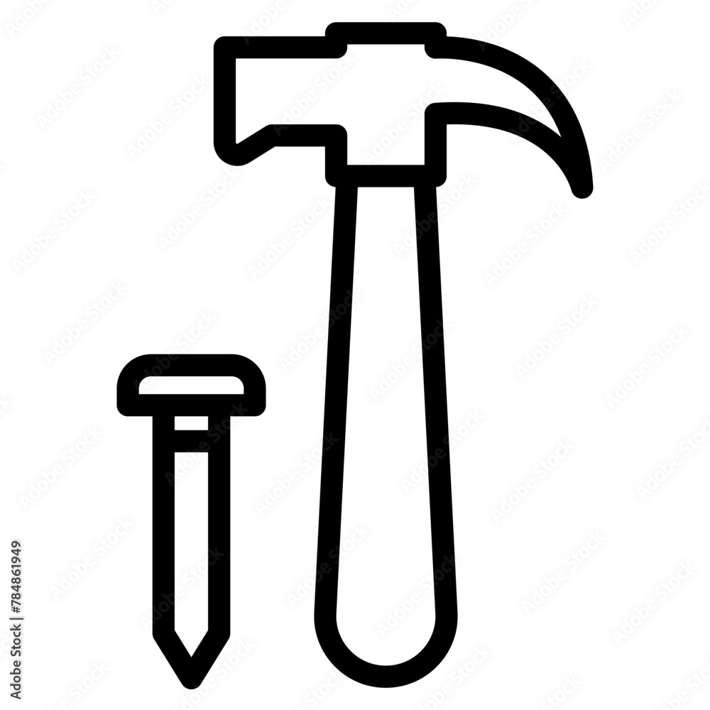 hammer with nails icon