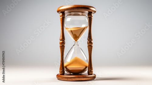 A sand clock in the image with a white background