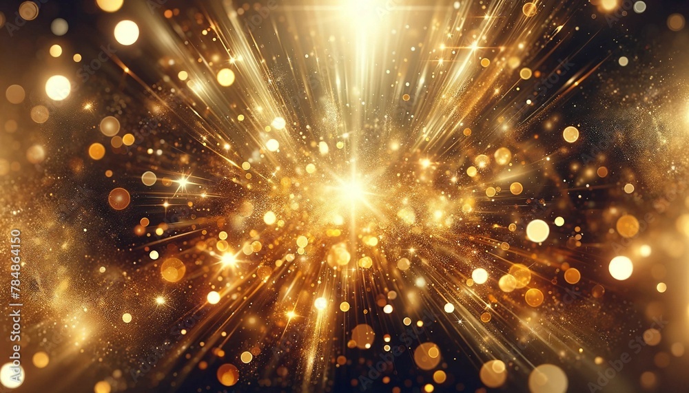 Golden Light and Glitter Background, Generative AI Golden Light and Glitter Background, Generative AI