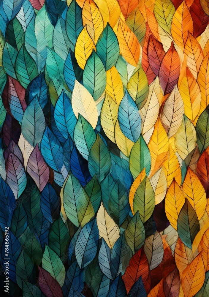 colorful abstract background with leaves