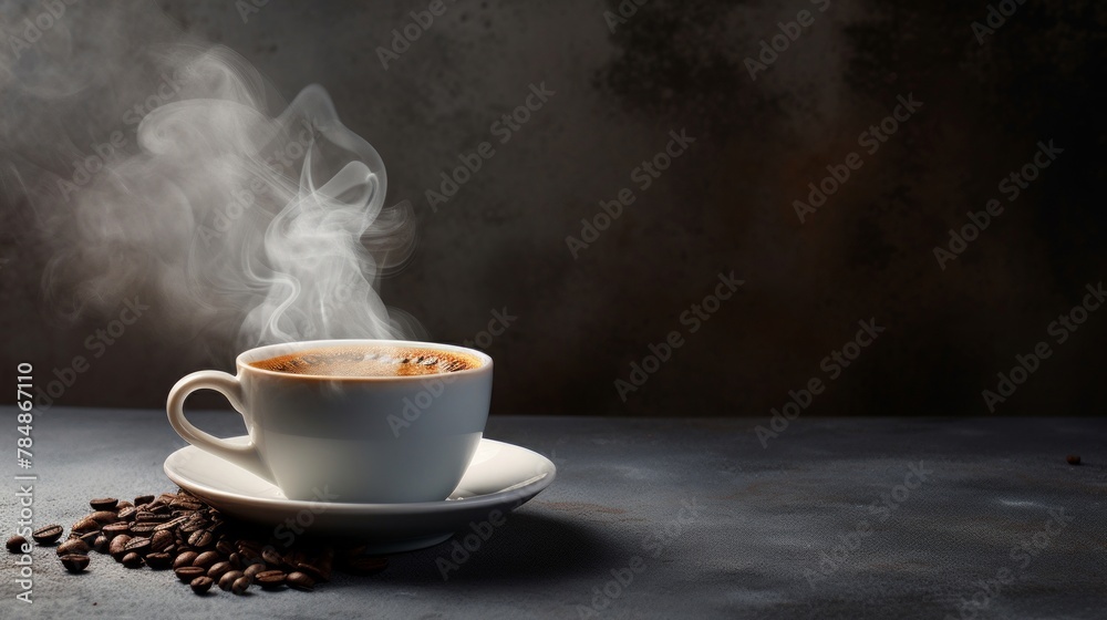 a cup of coffee on a gray background a cup of coffee on a gray background
