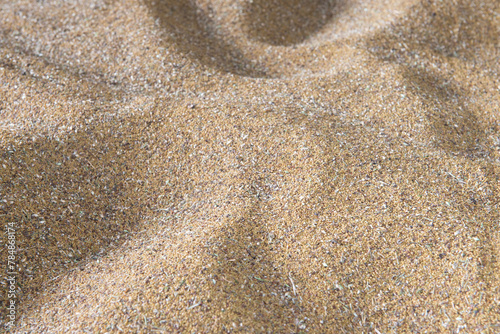 A sandy beach with a lot of sand. The sand is spread out in a way that it looks like a wave photo