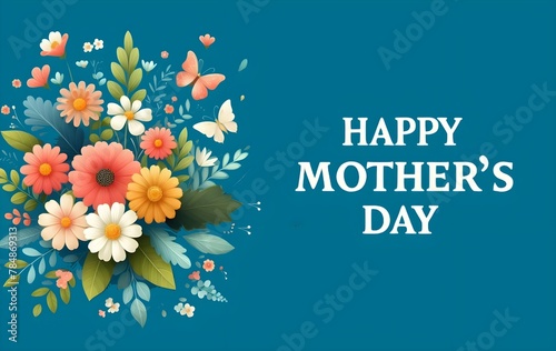 Mother's day card with flowers