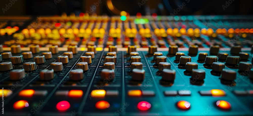 Obraz premium Top of a Mixing Console in Light Style