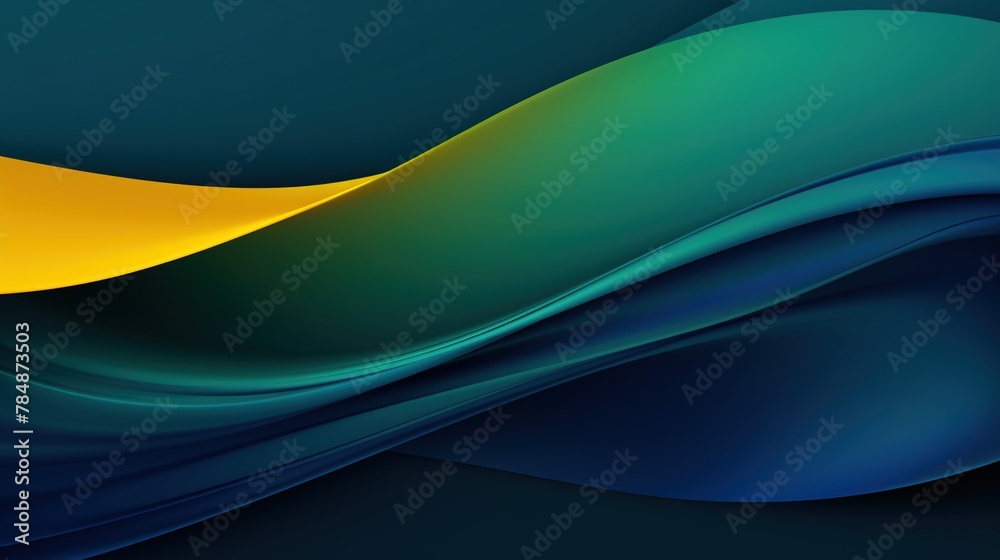 Obraz premium Dark blue, green and yellow turquoise teal gradient abstract background.