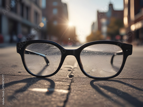Shattered Glasses on street 
