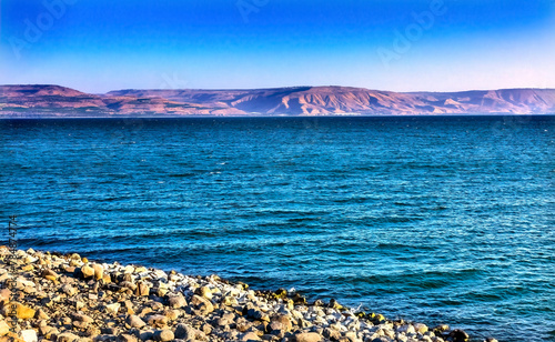 Sea of Galilee Capernum from Saint Peter's House Israel
