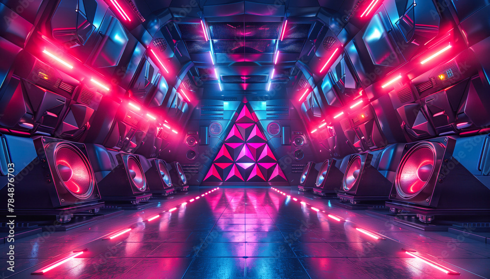 Futuristic setting for shows, TV and programs. Stock Illustration ...