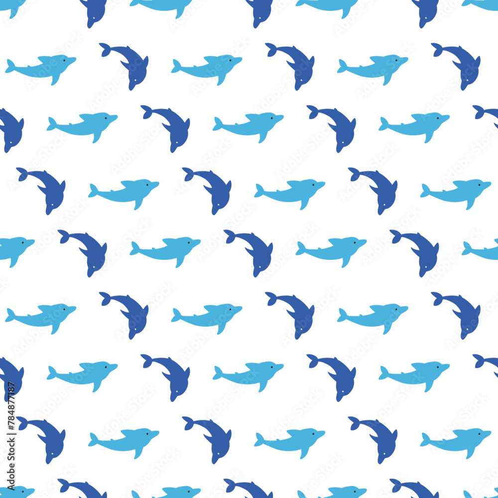 Fototapeta premium Sea Grace Life Dolphin Delight Silhouette Pattern