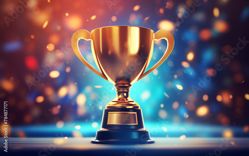Trophy with Blurred Background Vector Image