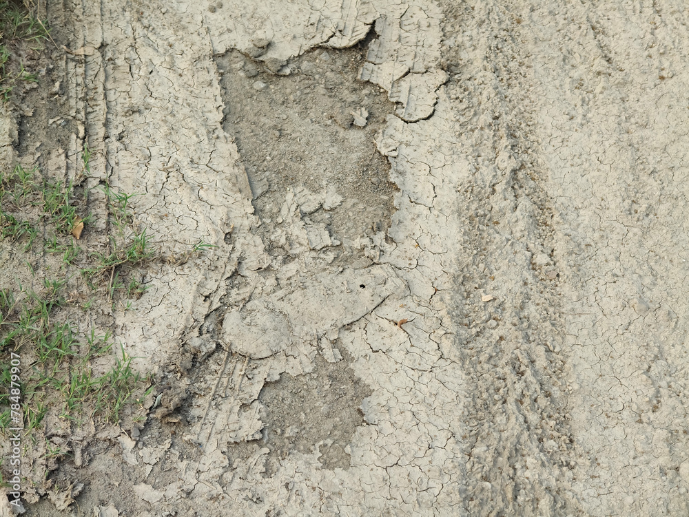 cracked soil road background.