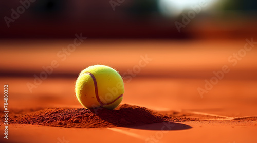 Close-up of a tennis ball on the tennis court © jiejie