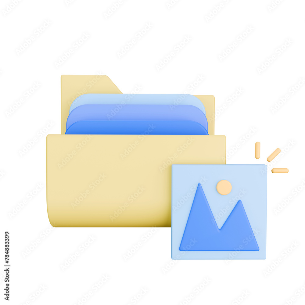 Photo Folder 3D Icon Illustration